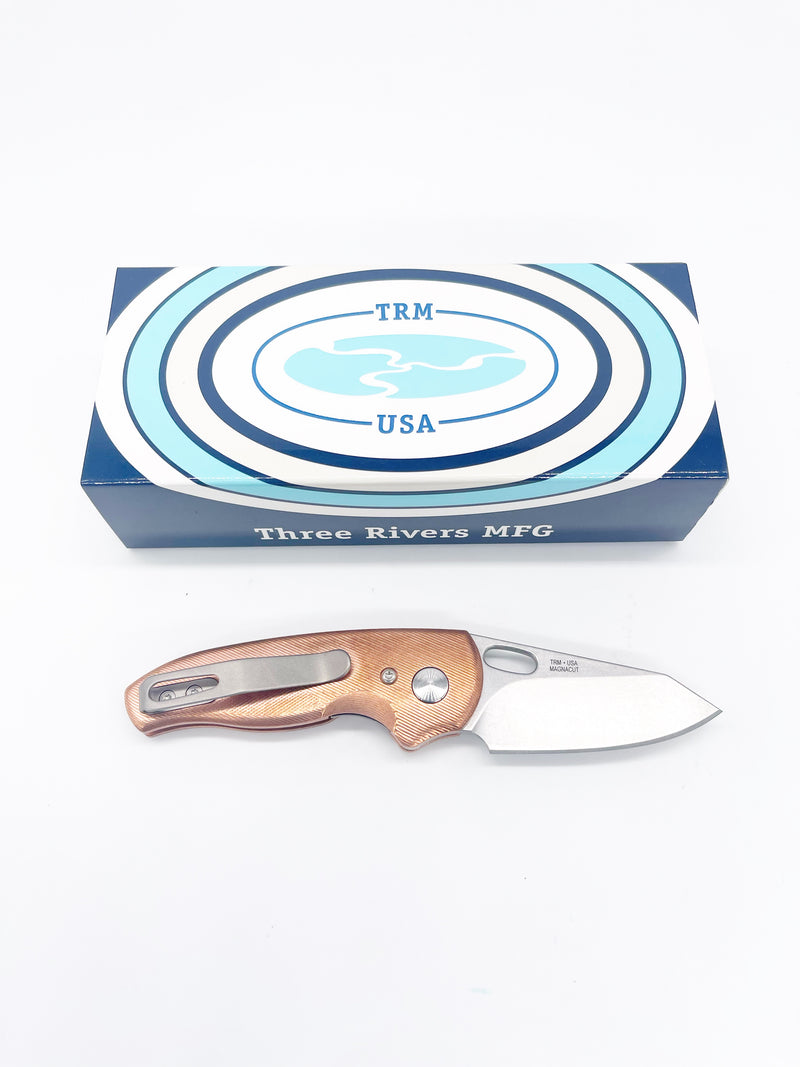 TRM Nerd Linerlock 2.2" Stonewash Magnacut 3D Contoured Copper Scales