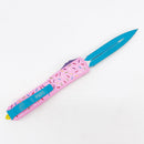 Microtech Ultratech D/E OTF 3.4" Blue Bohler M390 Pink Donut Handles ***PRE-OWNED**
