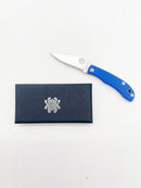 Spyderco Honeybee Slipjoint Folding Knife – 1.68" Sandvik 12c27 Plain Edge Blade, Blue G-10 Handle – C137GBLP