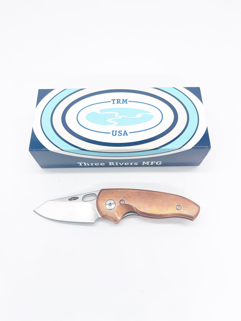 TRM Nerd Linerlock 2.2" Stonewash Magnacut 3D Contoured Copper Scales