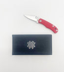 Spyderco Bug Slipjoint Folding Knife – 1.27" Sandvik 12c27 Plain Edge Blade, Red G-10 Handle – C133GRDP
