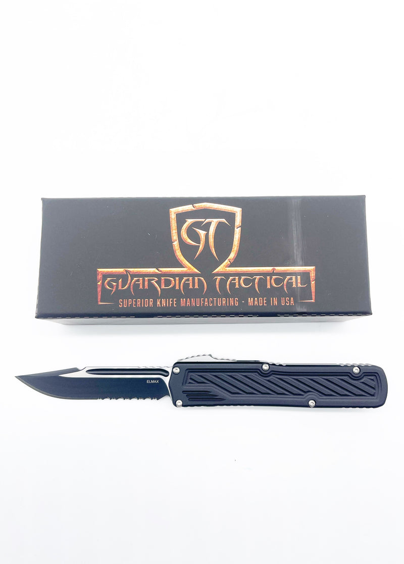 Guardian Tactical Scout OTF 143212 Two Tone Black S/E Serrated