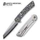 North Mountain Echo 3.5" Sheepsfoot Blade White Camo Ceramic Carbon Fiber Handles