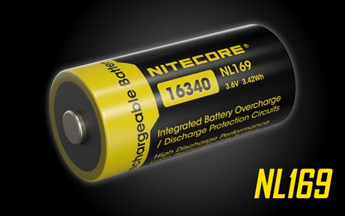 Nitecore NL169 950mAh Rechargeable RCR123A 16340 Battery