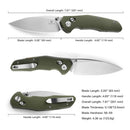 BESTECHMAN RONAN BMK02B: 3.26" 14C28N Steel Blade, G10 Scales, B-Lock, Folding Knife. OD Green.