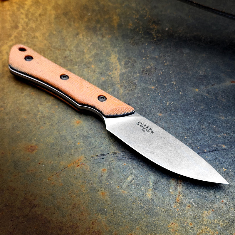 White River Smith & Sons Brave – CPM Magnacut Steel Knife, Natural Canvas Micarta / Black Liners, Kydex Sheath (USA Made)
