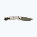 Benchmade Taggedout 15536GN-01 3.5" Elmax Clip-Point Folding Knife Tan Grivory Handle Green Cerakote Blade