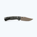 Benchmade Taggedout 15536TN-02 3.5" Elmax Clip-Point Folding Knife Deep Olive Grivory Handle Tan Cerakote Blade