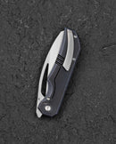 Bestech Mini Taipan BT2603D Blue Stonewashed Titanium Handle Knife Open Position