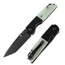 Kansept Warrior T1005T4 – Black TiCN/Stonewashed Tanto D2 Blade, Jade G10 Handle, Kim Ning Design