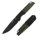 Kansept Warrior T1005S2 – Black TiCN/Stonewashed Drop Point D2 Blade, Black & Green G10 Handle, Kim Ning Design