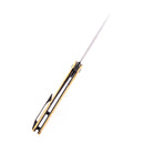 Kansept Prickle Flipper Knife – 3.53" CPM-S35VN Blade, Brass Handle, Max Tkachuk Design K1012B1