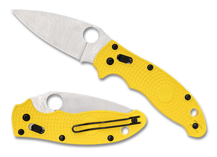 Spyderco Manix 2 Salt Lightweight Folding Knife 3.37in MagnaCut Steel Yellow FRN Handles - C101PYL2