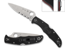 Spyderco Endura® 4 Lightweight Thin Red Line – 3.80" VG-10 Partially Serrated Blade, Black FRN Handle with Red Liners – C10FPSBKRD