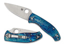 Spyderco Tenacious R.I.L. – 3.35" Satin D2 Blade, Blue Disarray Titanium Handles – C122TIBLD2P