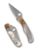 Spyderco Bug C133AP Abalone Slipjoint Knife 1.25" 12C27 Blade Nickel Silver Handle