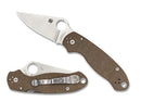 SPYDERCO PARA 3 2.93" SATIN CPM-CRU-WEAR BROWN CANVAS MICARTA HANDLES C223MPCW