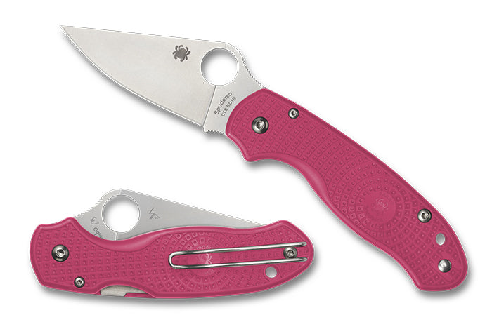 SPYDERCO PARA 3 LIGHTWEIGHT 3" CTS-BD1N PINK FRN HANDLES-C223PPN