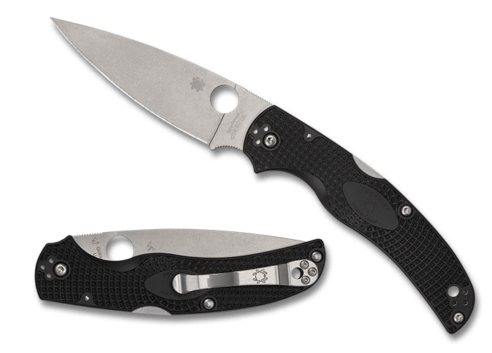SPYDERCO NATIVE CHIEF BLACK LIGHTWEIGHT 4.02" CTS-BD1N PARTIALLY SERRATED- C224PSBK
