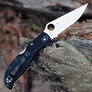 Spyderco Stretch™ 2 XL Lightweight – 3.92" VG-10 Partially Serrated Blade, Black FRN Handle – C258PSBK