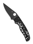 Spyderco Edgerati C266BKALBKP – 3.57" Black CPM S30V PlainEdge Blade, Black Aluminum Compression Lock Knife