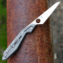 Spyderco NAND Slipit – 3.19" Satin M398 PlainEdge, Titanium Handle – C270TIP