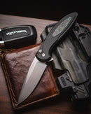 Pro-Tech Cambria 2 Black Aluminum Handle TechnoCarbo Teal Inlay Stonewashed Magacut Blade