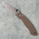 Spyderco Military 2 Sprint Run – 4.00" CPM-15V Stonewashed Plain Blade, Brown G-10 Handle – C36GPBN15V2