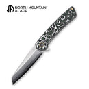 North Mountain Echo Sheepsfoot Blade White & Green Ceramic Carbon Fiber Handle