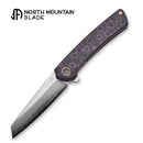 North Mountain Echo 3.5" Sheepsfoot Purple Ceramic Carbon Fiber Handle Smooth Flippers
