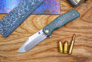 North Mountain Blade Jellyfish 4thGen 3.5" Böhler M390 Titanium Frame Ceramic Carbon Fiber Handle Blue