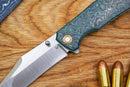 North Mountain Blade Jellyfish 4thGen 3.5" Böhler M390 Titanium Frame Ceramic Carbon Fiber Handle Blue