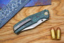 North Mountain Blade Jellyfish 4thGen 3.5" Böhler M390 Titanium Frame Ceramic Carbon Fiber Handle Blue