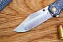 North Mountain Blade Jellyfish 4th Generation 3.5in M390 Blade Blue Ceramic Carbon Fiber Handle