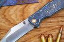 North Mountain Blade Jellyfish 4th Generation 3.5in M390 Blade Blue Ceramic Carbon Fiber Handle