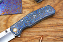 North Mountain Blade Jellyfish 4th Generation 3.5in M390 Blade Blue Ceramic Carbon Fiber Handle