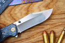 North Mountain Blade Jellyfish 4th Generation 3.5in M390 Blade Blue Ceramic Carbon Fiber Handle