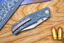 North Mountain Blade Jellyfish 4th Generation 3.5in M390 Blade Blue Ceramic Carbon Fiber Handle