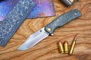 North Mountain Blade Jellyfish 4th Generation 3.5in M390 Blade Green Ceramic Carbon Fiber Handle