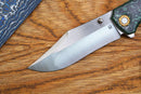 North Mountain Blade Jellyfish 4th Generation 3.5in M390 Blade Green Ceramic Carbon Fiber Handle