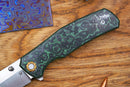 North Mountain Blade Jellyfish 4th Generation 3.5in M390 Blade Green Ceramic Carbon Fiber Handle
