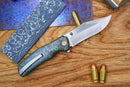 North Mountain Blade Jellyfish 4th Generation 3.5in M390 Blade Green Ceramic Carbon Fiber Handle