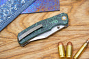 North Mountain Blade Jellyfish 4th Generation 3.5in M390 Blade Green Ceramic Carbon Fiber Handle