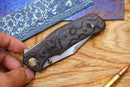 North Mountain Blade Jellyfish 4th Generation 3.5in M390 Blade Brown Ceramic Carbon Fiber Handle