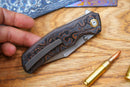 North Mountain Blade Jellyfish 4th Generation 3.5in M390 Blade Brown Ceramic Carbon Fiber Handle