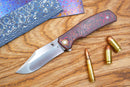 North Mountain Blade Jellyfish 4th Generation 3.5in M390 Blade Titanium Frame Ceramic Carbon Fiber Handle Red Orange