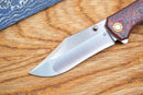 North Mountain Blade Jellyfish 4th Generation 3.5in M390 Blade Titanium Frame Ceramic Carbon Fiber Handle Red Orange