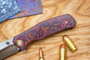 North Mountain Blade Jellyfish 4th Generation 3.5in M390 Blade Titanium Frame Ceramic Carbon Fiber Handle Red Orange