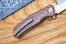 North Mountain Blade Jellyfish 4th Generation 3.5in M390 Blade Titanium Frame Ceramic Carbon Fiber Handle Red Orange