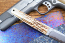North Mountain Blade Chop Mini Fixed 3.5" SLD-Magic Full Tang Steel Deer Antlers Handle